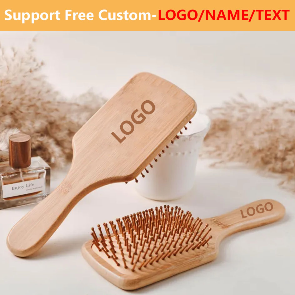 Personalize Custom Wood Air Cu - Bamboo Hair Brush ulasan dan harga