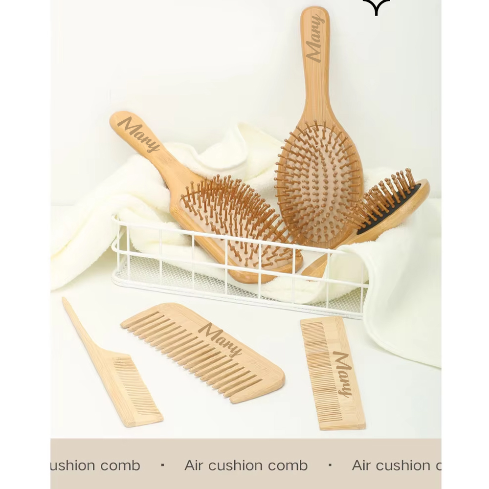 Personalize Custom Wood Air Cu - Bamboo Hair Brush ulasan dan harga