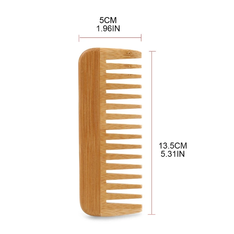 Natural Bamboo Wide Toothed Co - Bamboo Hair Brush ulasan dan harga