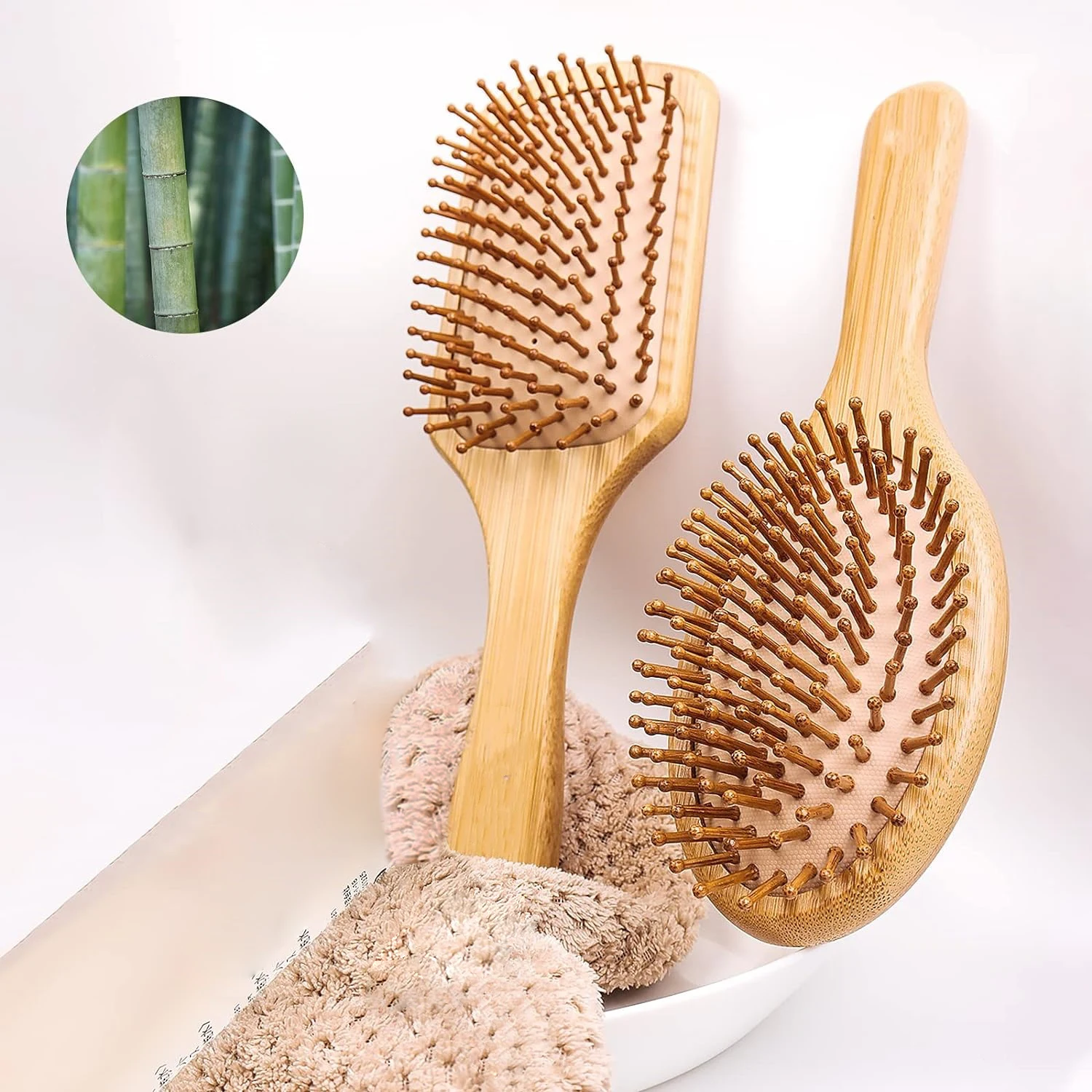 Natural Bamboo Paddle Air Cush - Bamboo Hair Brush ulasan dan harga