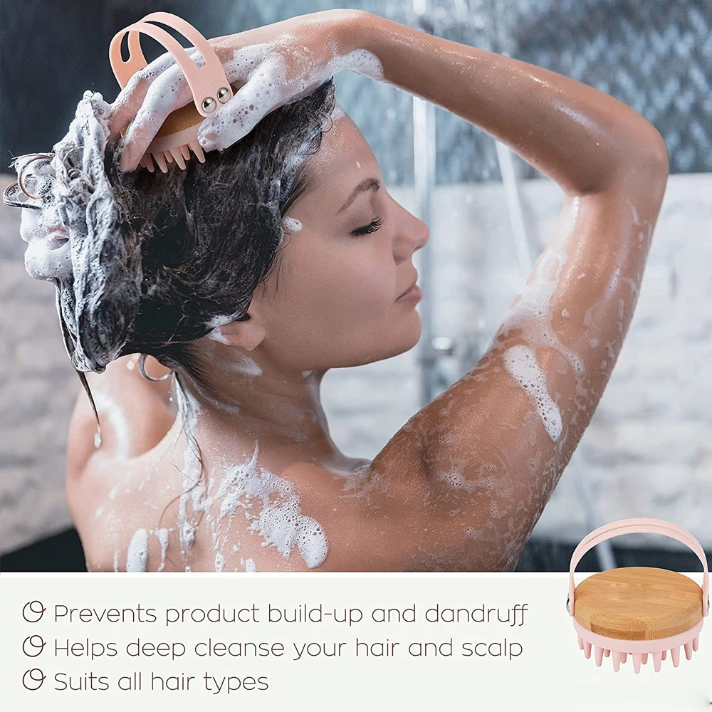 New Scalp Massager Shampoo Bru - Bamboo Hair Brush ulasan dan harga