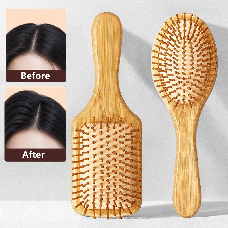 {MAX-66} Natural Bamboo Paddle - Bamboo Hair Brush ulasan dan harga