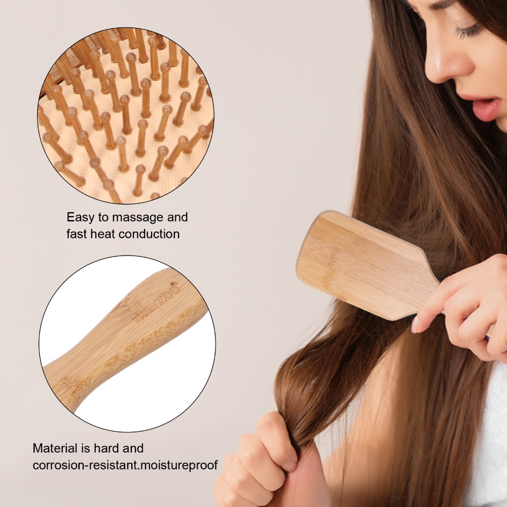 Gentle Bamboo Hairbrush Bamboo - Bamboo Hair Brush ulasan dan harga