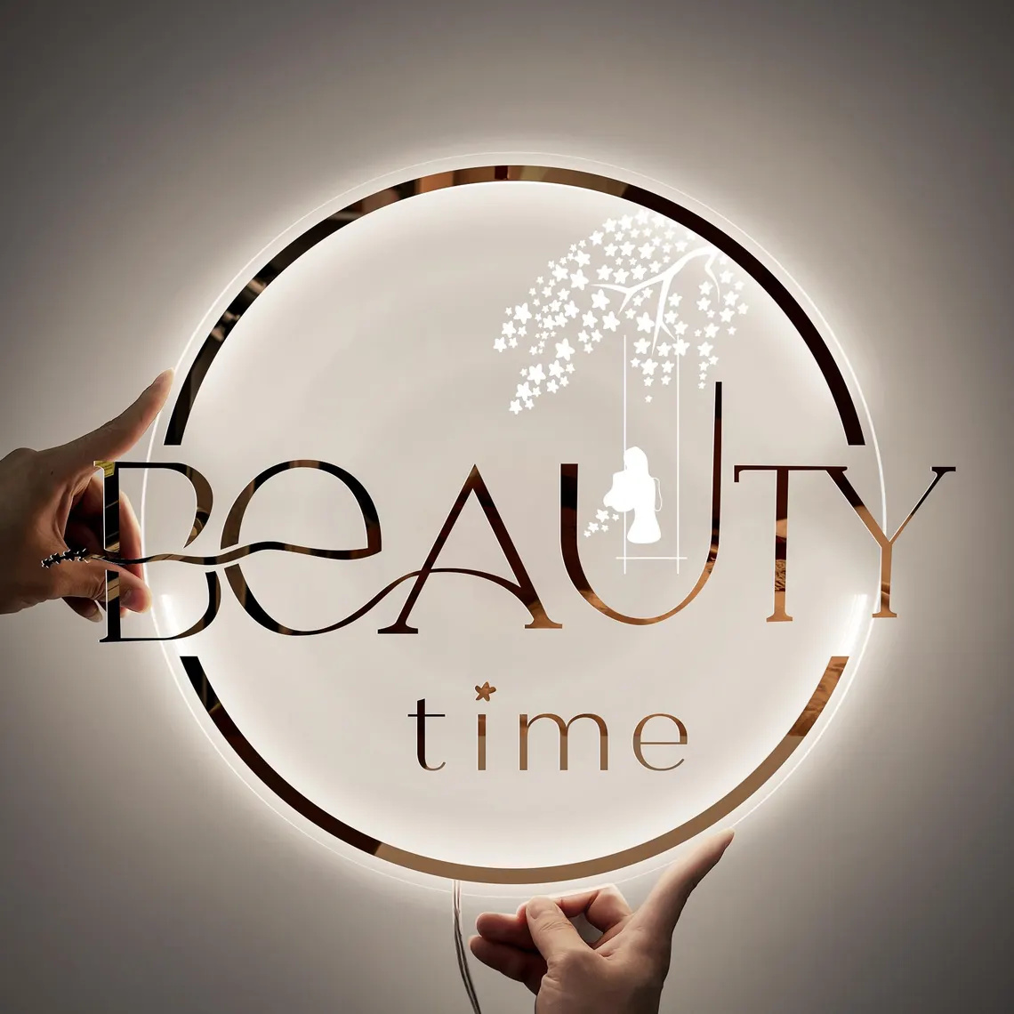 Custom LED Logo Sign, Acrylic  - Hair Care Logo ulasan dan harga