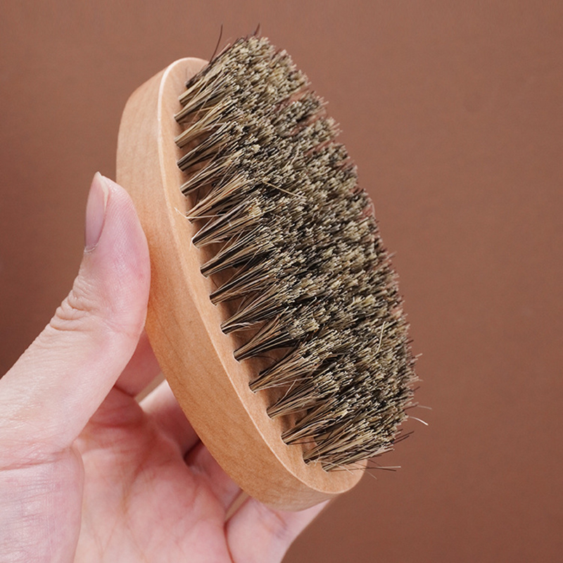 Natural Boar Bristle Beard Bru - Bamboo Hair Brush ulasan dan harga