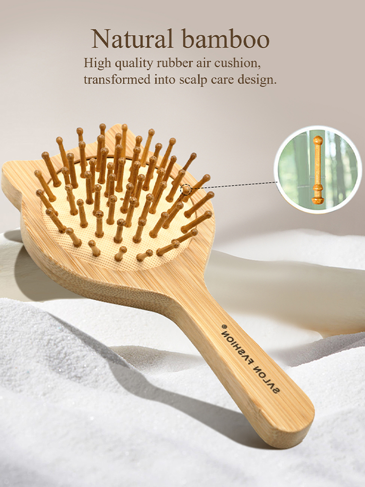 Cute Cat Wooden Comb Bamboo Ma - Bamboo Hair Brush ulasan dan harga