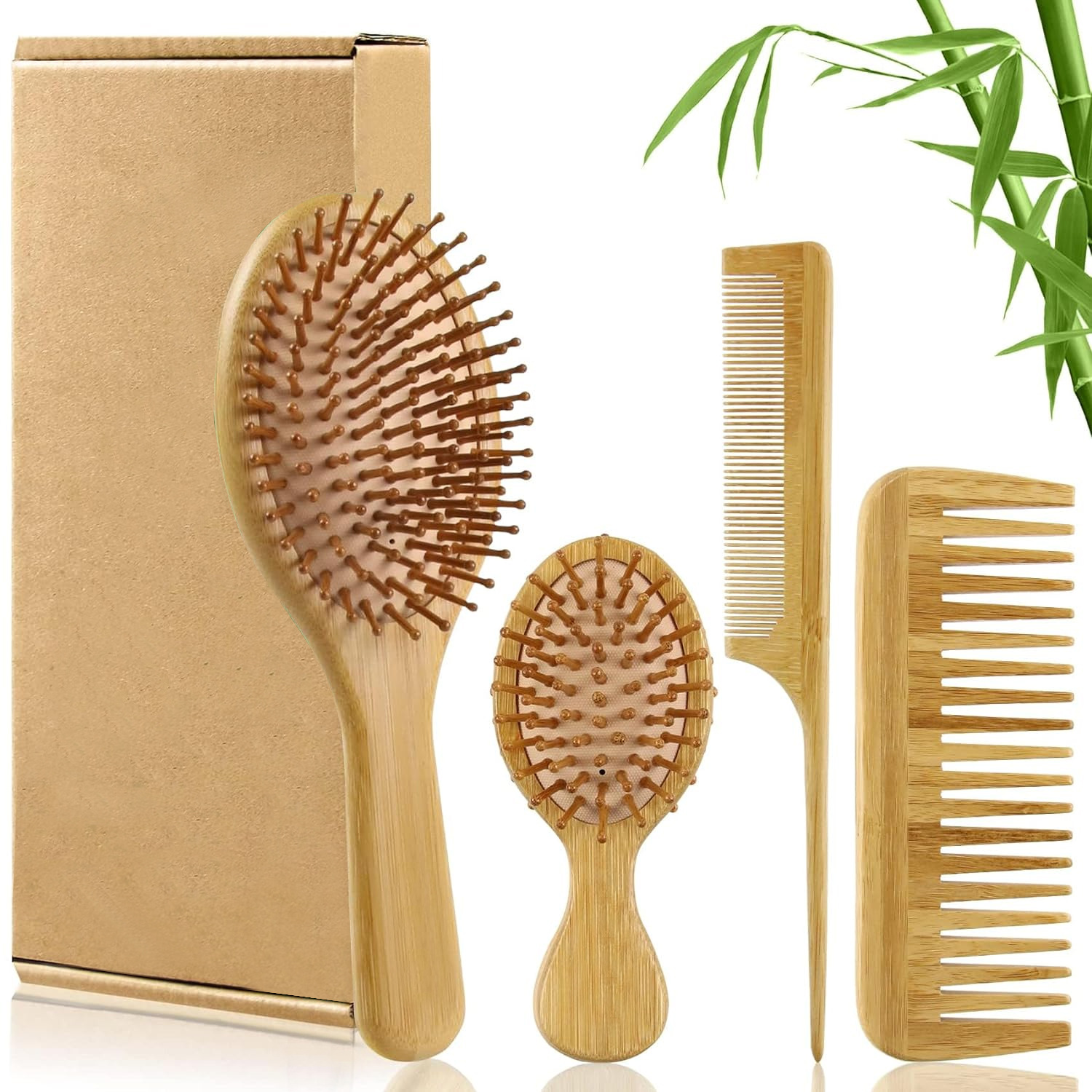 Bamboo Hair Brush Comb Set for - Bamboo Hair Brush ulasan dan harga